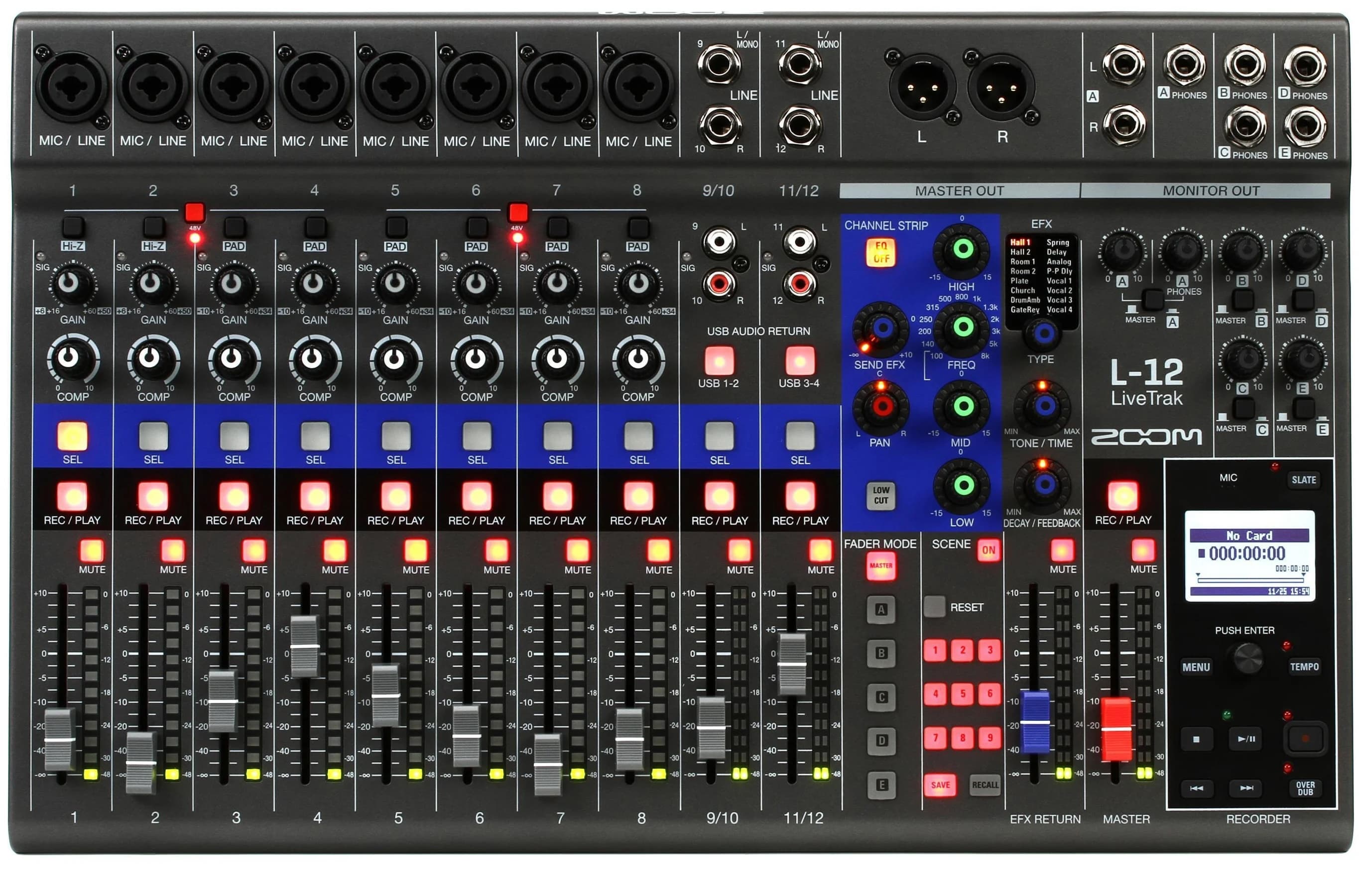 Zoom LiveTrak L-12 12-channel Digital Mixer / Recorder